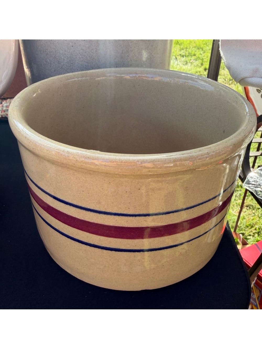 Vintage Robinson Ransbottom 1.5 Gallon Low Jar Crock #4850 Roseville Ohio